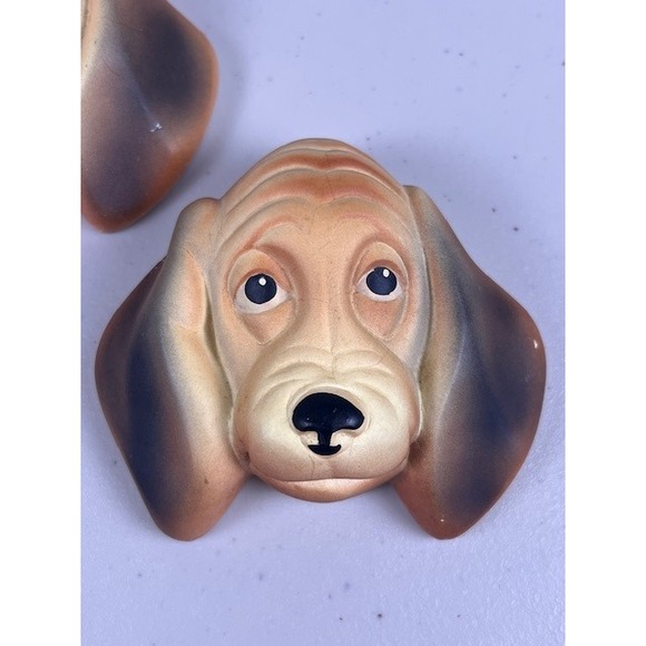 Miller Studio Inc 1961 Vintage Basset Hound Dog Head Wall Plaques Set of 2 - Picture 2 of 13